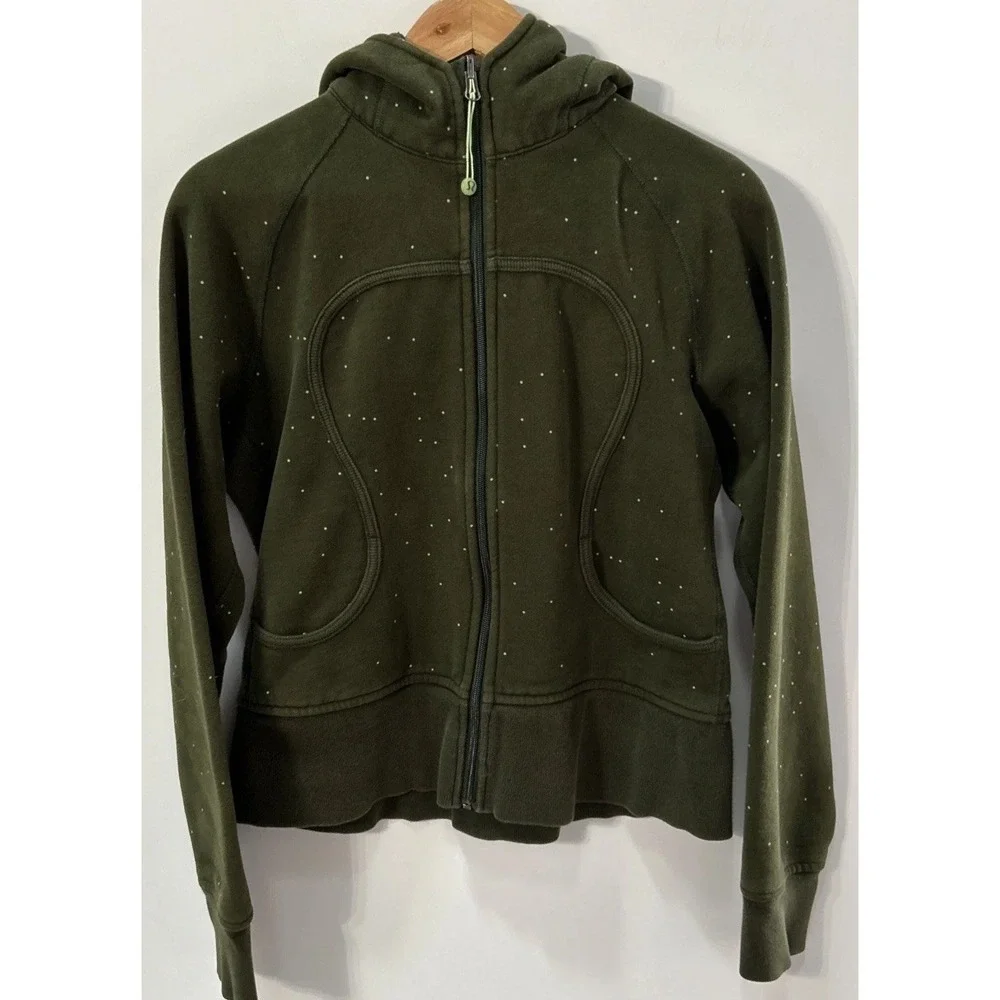 Lululemon‎ Women's RARE Polka Dot Full Zip Hooded Scuba Jacket No Pilling